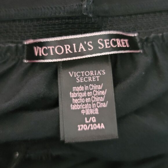 Victoria's Secret Chemise Black Large Adj Strap Lace Racerback Nightie Modal - Picture 6 of 7